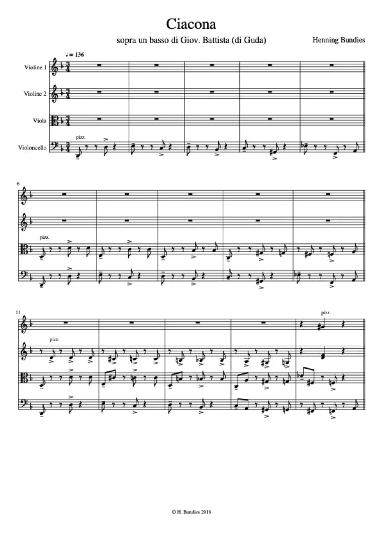 Ciacona - Noten