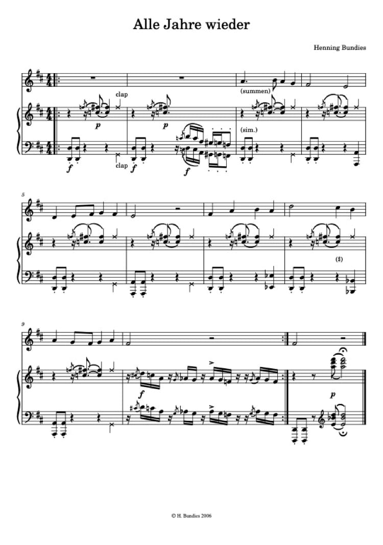 Alle Jahre wieder - Noten